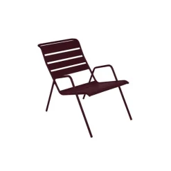 Fauteuil bas coloris rouge en acier Monceau