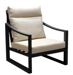 Fauteuil bas Prado en aluminium couleur graphite - PROLOISIRS