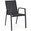 Fauteuil de jardin en aluminium et textilène anthracite BIZZOTTO Krion