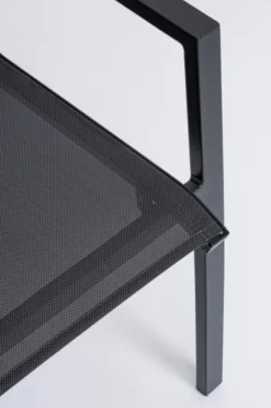 Fauteuil de jardin en aluminium et textilène anthracite BIZZOTTO Krion