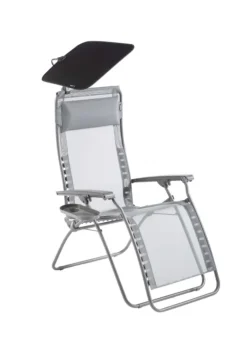 Fauteuil de relaxation de jardin Relax Zen édition silex Velio® coloris gris Lafuma - 68 x 88 x 115 cm
