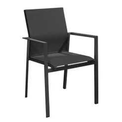Fauteuil en aluminium et toile Abelia - 61 x 56 x 87 cm