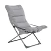 Fauteuil en aluminium et toile Oléfine gris Fiam Fiesta Soft - 86/99 x 62 cm
