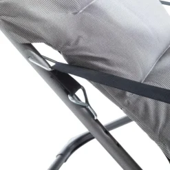 Fauteuil en aluminium et toile Oléfine gris Fiam Fiesta Soft - 86/99 x 62 cm