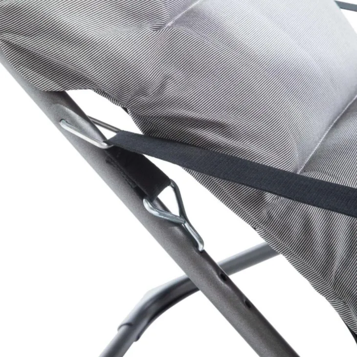 Fauteuil en aluminium et toile Oléfine gris Fiam Fiesta Soft - 86/99 x 62 cm