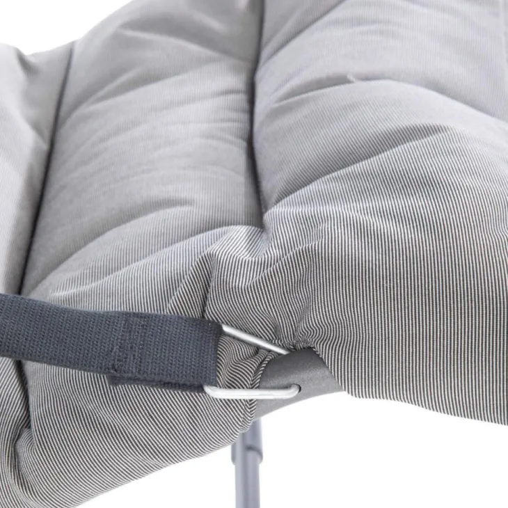 Fauteuil en aluminium et toile Oléfine gris Fiam Fiesta Soft - 86/99 x 62 cm