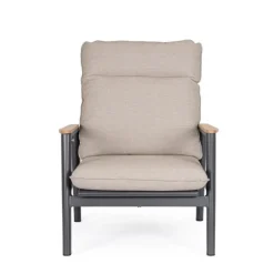 Fauteuil inclinable en aluminium anthracide Miguel Pélican