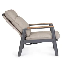 Fauteuil inclinable en aluminium anthracide Miguel Pélican