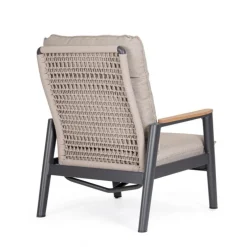 Fauteuil inclinable en aluminium anthracide Miguel Pélican