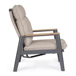 Fauteuil inclinable en aluminium anthracide Miguel Pélican