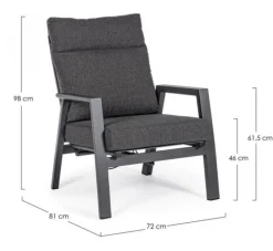 Fauteuil inclinable KLEDI - Anthracite - BIZZOTTO