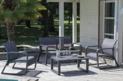 Fauteuil lounge aluminium gris, PROLOISIRS quenza ii - graphite