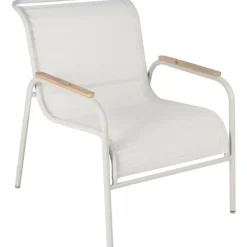 Fauteuil lounge en acier noir et toile extérieure gris argile Fermob Coolside - 87 x 77 x 86 cm