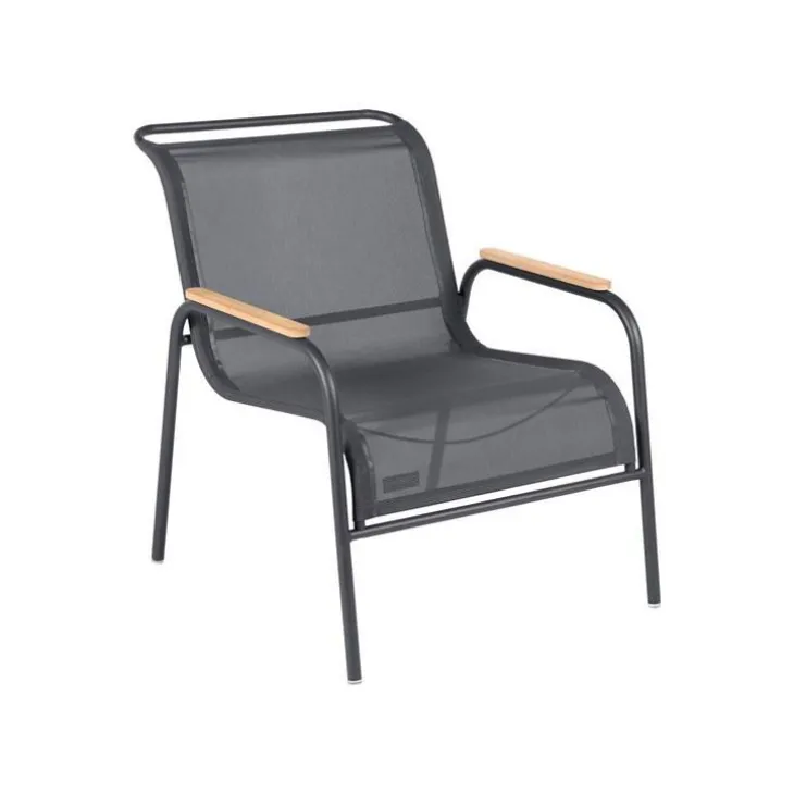 Fauteuil lounge en acier et toile extérieure coloris carbone Coolside Fermob - 87 x 77 x 86 cm