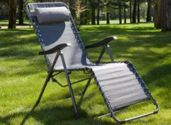 Fauteuil relax basculant, graphite et bleu, PROLOISIRS NEO