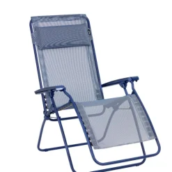 Fauteuil relax en acier et toile bleu Lafuma R Clip Colorblock - 68 x 88 x 115 cm