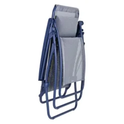 Fauteuil relax en acier et toile bleu Lafuma R Clip Colorblock - 68 x 88 x 115 cm