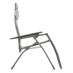 Fauteuil relax en tube acier titane et toile Batyline Seigle II Lafuma Futura - 71 x 83 x 113 cm