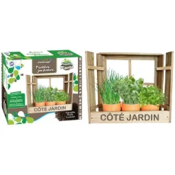 Fenêtre jardinière de 3 pots bamboo avec graines et terre Planète Plante - 3 variétés
