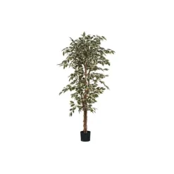Ficus Hawaii vert panaché artificiel en pot plastique H 180 x Ø 90 cm