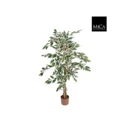Ficus Hawaii vert panaché plante artificielle en pot H 110 x Ø 65 cm