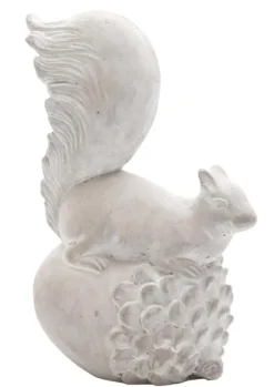 Figurine écureuil coloris gris en ciment - 16 x 11 x 24 cm
