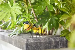 Figurine décorative abeille coloris jaune en métal Smartgarden - 21 x 23 x 12,5 cm
