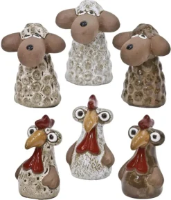 Figurine décorative en terre cuite émaillée Deroma Mini farmer - Ø 7 x 10 cm