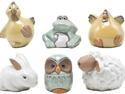 Figurine décorative personnage coloris multicolore en céramique - 10 x 10 x 10 cm