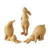 Figurine lapin en résine synthétique marron Yoga - 10 x 6 x 13,5 cm