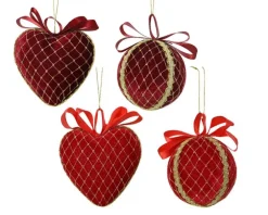 Figurine suspendue en mousse velours rouge - Ø 8 cm