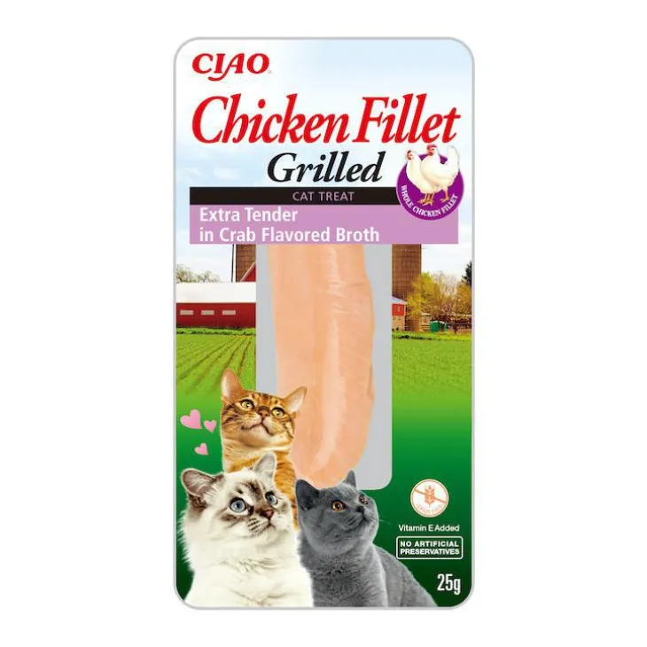 Filet de poulet tendre saveur crabe pour chat Inaba - 25 g