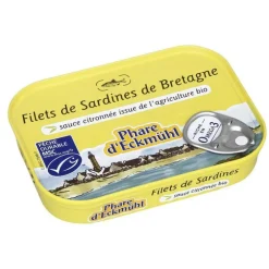 Filets de sardines sauce citronnée bio.100 g PHARE D'ECKMÜHL