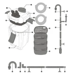 Filtre externe pour aquarium, jusqu'à 2000L, SUNSUN - modèle HW-704A