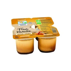 Flan vanille nappage caramel Grandeur Nature - 4X100 g