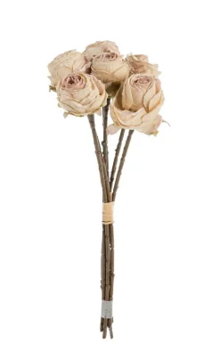 Fleur artificielle en papier 6 renoncules coloris blanc - H 28