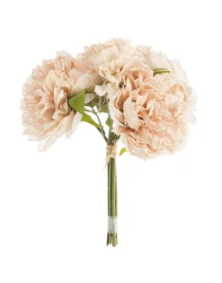 Fleur artificielle en papier bouquet de pivoine coloris beige - H 30 cm