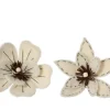 Fleur de poinsettia blanc laine sur clip - Ø 20 cm