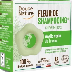 Fleur de shampoing cheveux gras bio. Le sachet de 85 g