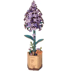 Fleur en bois à assembler Lilas Rowood - 24,5 x 16,5 cm