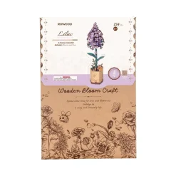 Fleur en bois à assembler Lilas Rowood - 24,5 x 16,5 cm