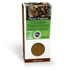 Fleurs d'épices pour cuisine végétarienne bio en boite marron de 38 g