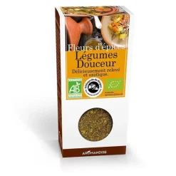 Fleurs d'épices pour légumes douceur bio en boite marron de 35 g