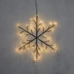 Flocon lumineux câble noir 150 LED blanc chaud - Ø 40 cm