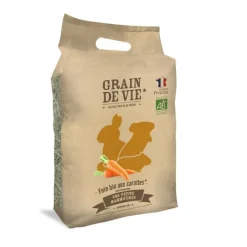 Foin bio aux carottes pour petits mammifères Grain de vie - 25 L