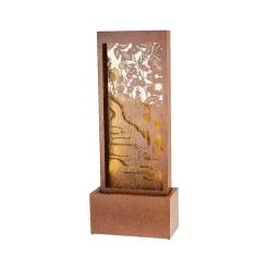 Fontaine en acier galvanisé coloris brun rustique - 25 x 50 x 123 cm