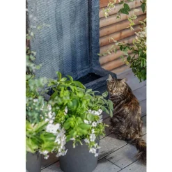 Fontaine LED murale avec vague en polyrésine 23 x 55 x 95 cm