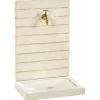 Fontaine murale contemporaine en pierre reconstituée ton blanc Hairie Grandon petit modèle - 65 cm