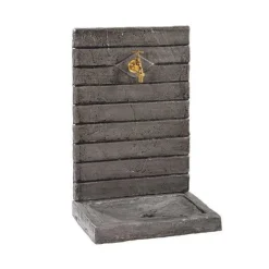 Fontaine murale en béton ciré couleur ardoise Hairie Grandon grand modèle - 74 cm