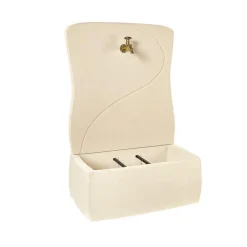 Fontaine murale en pierre reconstituée ton blanc Hairie Grandon - 100 cm